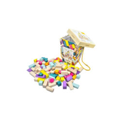 CUBIKA Blocos de Madeira de Construção 100 Peças