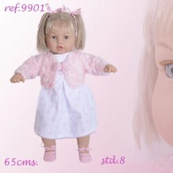 Boneca Risitas com Casaco e Cabelo 65 cm