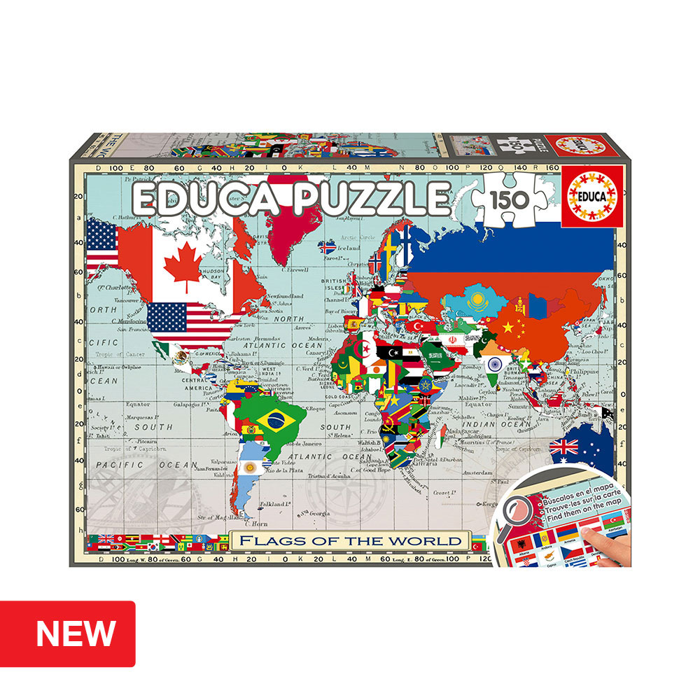 Puzzle 150 Peças Bandeiras do Mundo